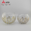 Square Glass Hurricane Clear Hurricane Glass Electroplate and Tree Design Manufactory
